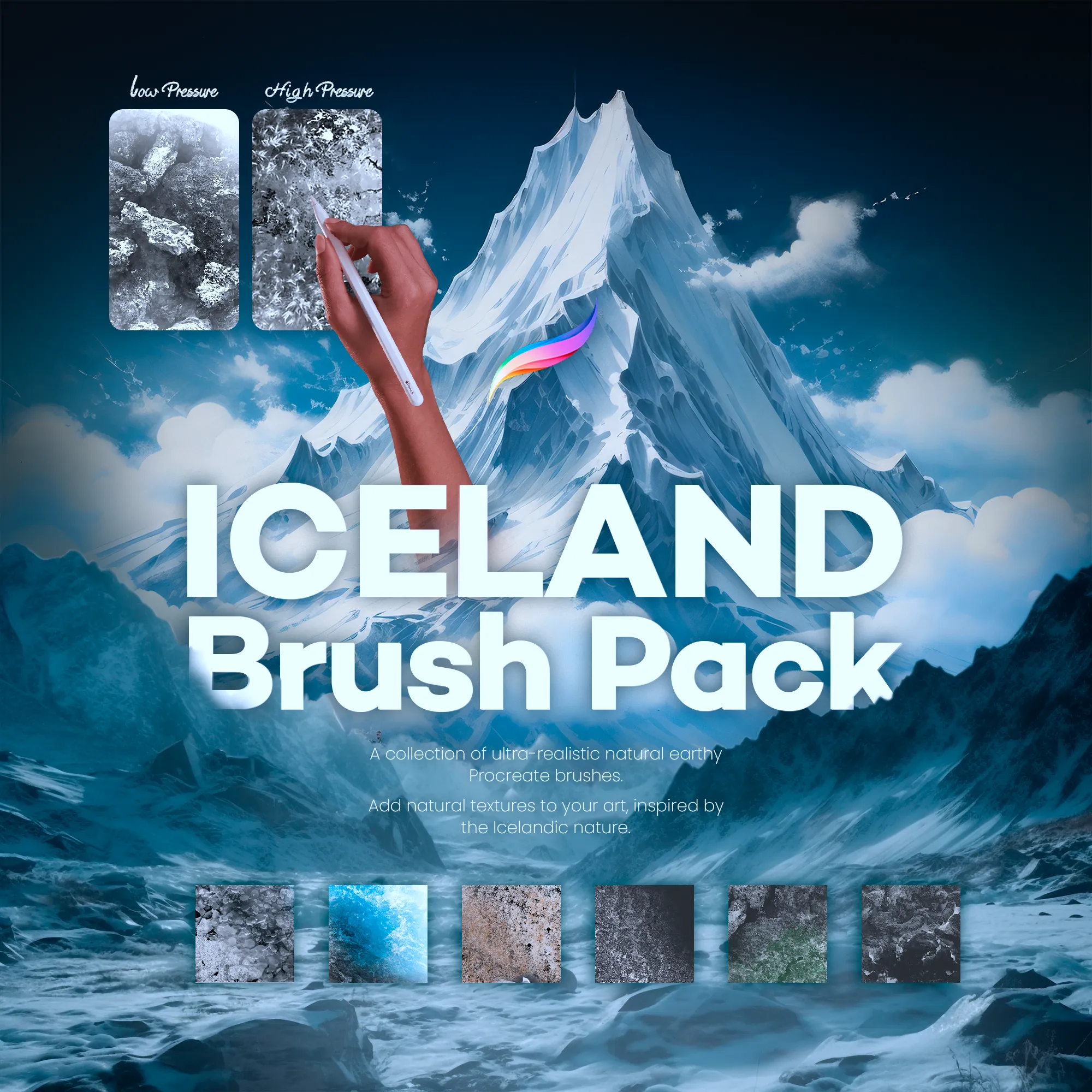 NatureScape Pro: Iceland-Inspired Procreate Brushes thumbnail 2